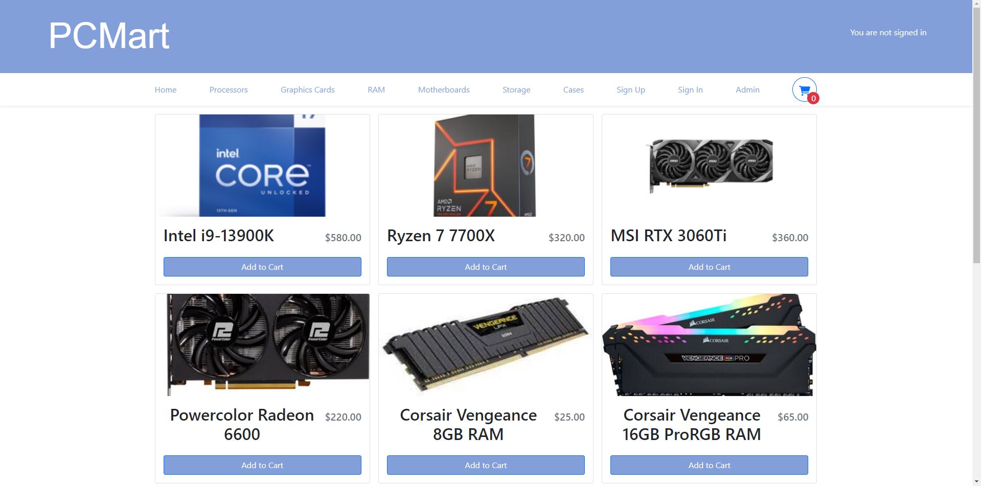 Image of PCMart website
