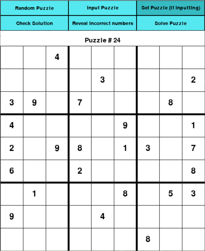 Image of Sudoku interface